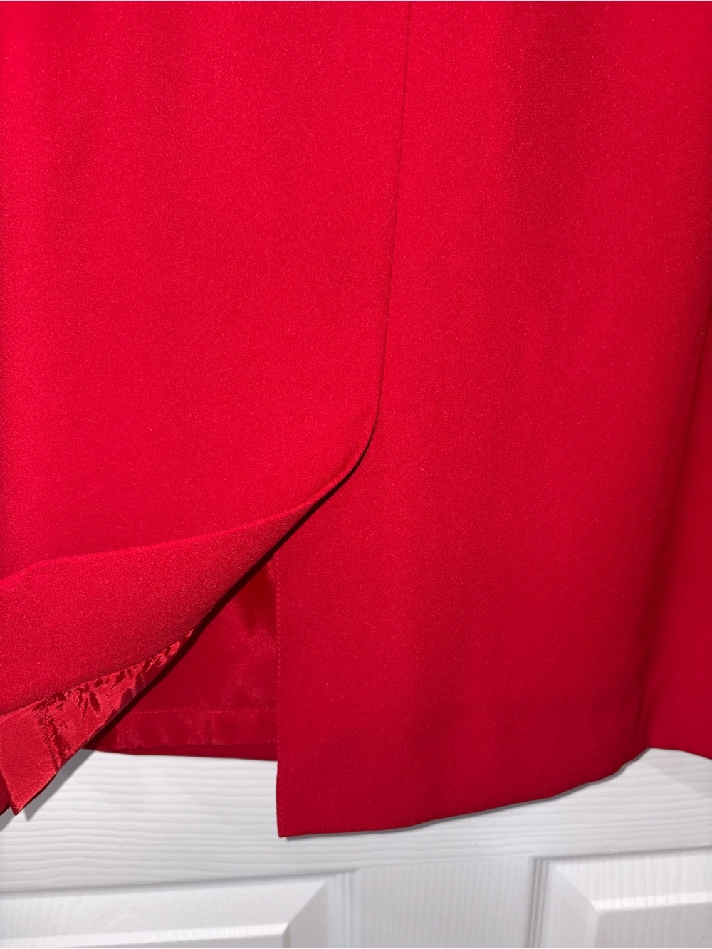 Le Suit Petite Red Skirt Suit 12P Double Breasted Blazer Career - Picture 5 of 16